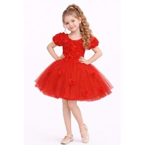 Kız Çocuk Güllü Tütü Özel Gün Elbisesi