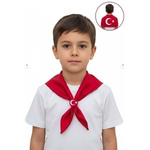 Türk Bayrak Motifli Çocuk Bayramlık Fular