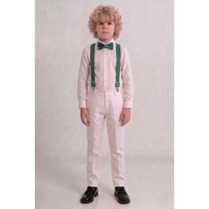 23 Nisan Çocuk Bayramı Beyaz Gabardin Pantolonlu Erkek Çocuk Takımı