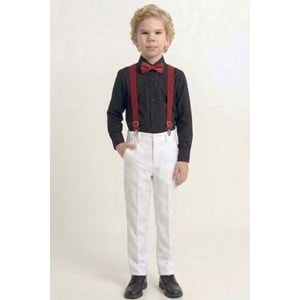 23 Nisan Çocuk Bayramı Beyaz Gabardin Pantolonlu Erkek Çocuk Takımı