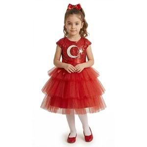 Bayraklı Kız Çocuk Tören Elbise