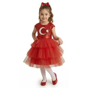 Bayraklı Kız Çocuk Tören Elbise