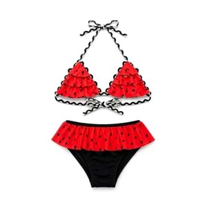 Kız Çocuk Desenli Deniz ve Havuz Bikini Mayo M00815
