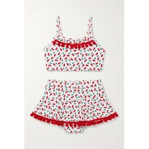 Kız Çocuk Kirazlı Deniz ve Havuz Bikini Mayo M00833
