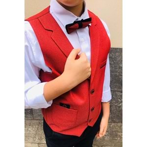 Spor Yelek, Gabardin Pantolon, Gömlek, Papyon Erkek Çocuk Takım SB277