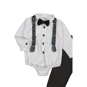 Erkek Bebek Gömlek, Askı, Papyon Ve Pantolon Takım SB294