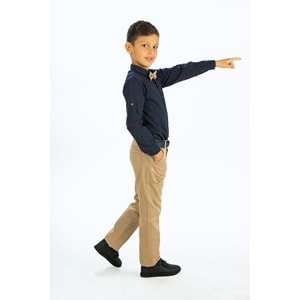 Erkek Çocuk Oxford Gömlekli Gabardin Pantolonlu Kumaş Takım SB322A