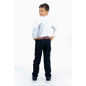 Erkek Çocuk Oxford Gömlekli Gabardin Pantolonlu Kumaş Takım SB322A