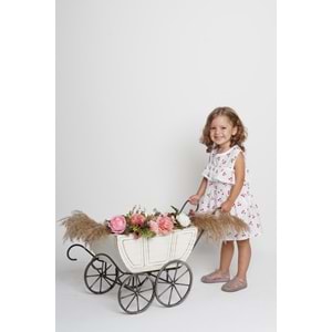 Pamuk Yazlık Rahat Kalıp Kız Çocuk Elbise SB406