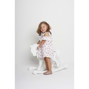 Pamuk Yazlık Rahat Kalıp Kız Çocuk Elbise SB406