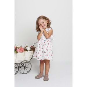 Pamuk Yazlık Rahat Kalıp Kız Çocuk Elbise SB406