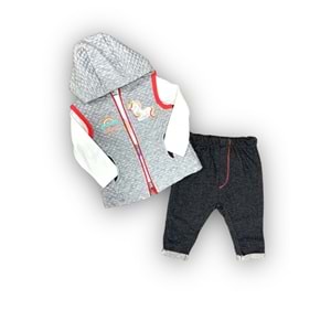 Balon Motif Yelekli Bebek Takımı