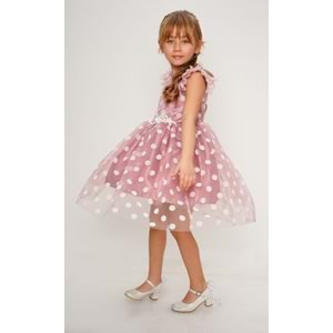 Tütü Üzeri Puan Desen Elbise SB488