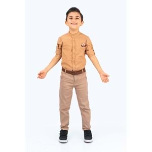 Erkek Çocuk Pamuklu Gömlekli Takım SB489