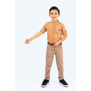 Erkek Çocuk Pamuklu Gömlekli Takım SB489