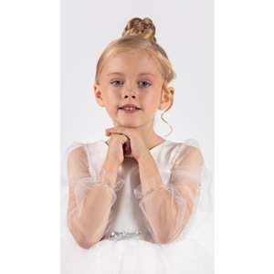 Kız Çocuk Tül Kumaş Abiye Elbise SB534