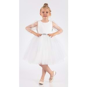 Kız Çocuk Tül Kumaş Abiye Elbise SB534