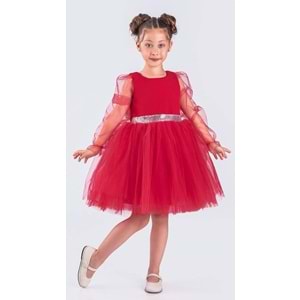 Kız Çocuk Tül Kumaş Abiye Elbise SB534