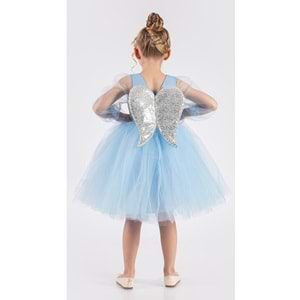 Kız Çocuk Tül Kumaş Abiye Elbise SB534