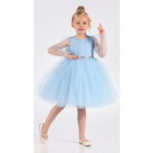 Kız Çocuk Tül Kumaş Abiye Elbise SB534