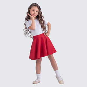 Dalgıç Kumaş Kız Çocuk Kloş Bayramlık Etek