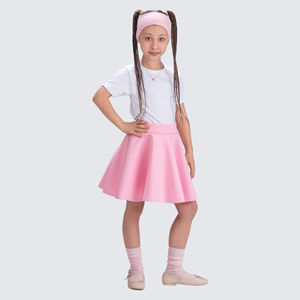 Dalgıç Kumaş Kız Çocuk Kloş Bayramlık Etek