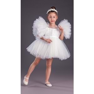 Tütülü Tavus Model Kız Çocuk Abiye SB582