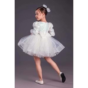 Payetli Tütülü Kız Çocuk Uzun Kol Parti, Doğum Günü, Özel Gün Abiye