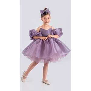 Janjan Organze Kabarık Kız Çocuk Abiye Elbise SB594