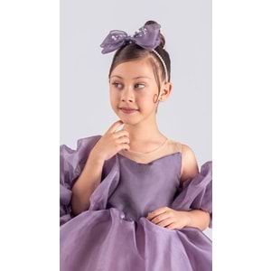 Janjan Organze Kabarık Kız Çocuk Abiye Elbise SB594