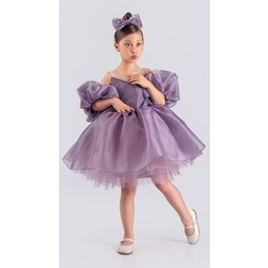 Janjan Organze Kabarık Kız Çocuk Abiye Elbise SB594