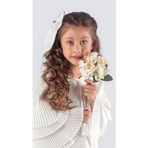 Kız Çocuk Boydan Krep Pliseli Elbise SB595