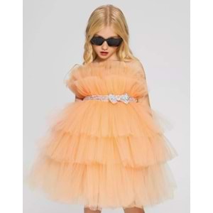 Saten Kumaş Tütü Etekli Kız Çocuk Abiyesi SB597