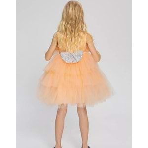 Saten Kumaş Tütü Etekli Kız Çocuk Abiyesi SB597