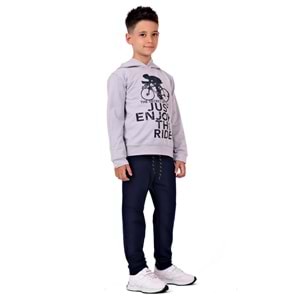 Erkek Çocuk Baskılı Kapüşonlu 2iplik Eşofman Takım SB615