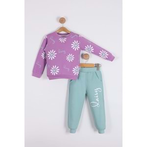 Baskılı 2iplik Kız Çocuk Eşofman SB623