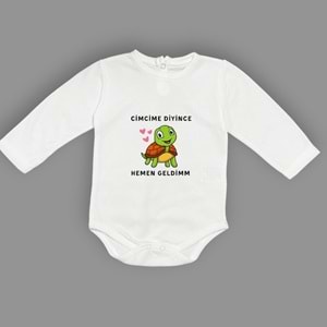 Bebek Esprili Kaplumbağa Baskılı Çıtçıtlı Body SB634
