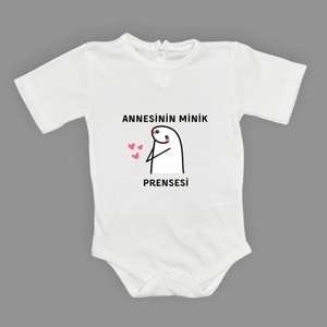 Annesinin Minik Prensesi Baskılı Çıtçıtlı Badi SB635