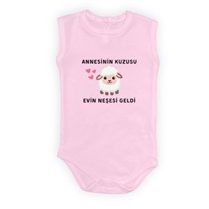 Kuzu Baskılı Esprili Unisex Bebek Badi SB637
