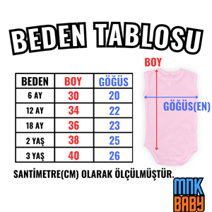 Kuzu Baskılı Esprili Unisex Bebek Badi SB637