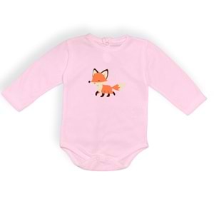 Tilki Motif Unisex Penye Bebek Body SB642