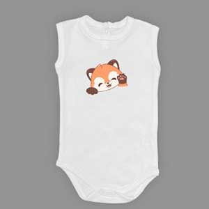 Tilki Baskılı Bebek Body Alttan Çıtçıtlı Badi SB647