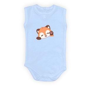 Tilki Baskılı Bebek Body Alttan Çıtçıtlı Badi SB647