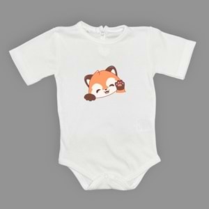 Tilki Baskılı Bebek Body Alttan Çıtçıtlı Badi SB647