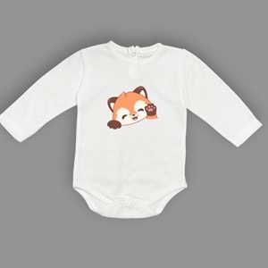 Tilki Baskılı Bebek Body Alttan Çıtçıtlı Badi SB647