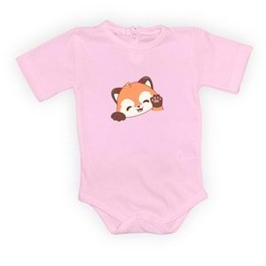 Tilki Baskılı Bebek Body Alttan Çıtçıtlı Badi SB647