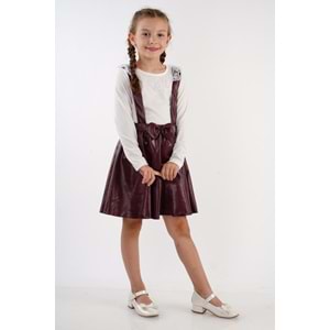 Derİ Etek Pamuk Fistolu Tişört Kız Takım SB2113