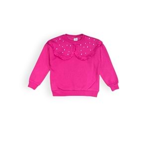 Kışlık İçi Polarlı 3 İplik Kız Çocuk Yaka Detaylı Eşofman Takım