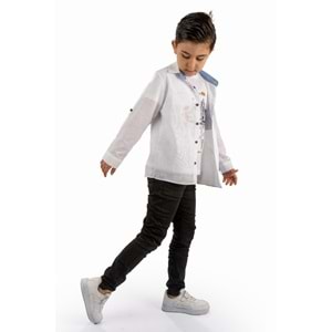 Pantolon , T-Shirt 3Parça Pamuklu Erkek Çocuk Takım SB965
