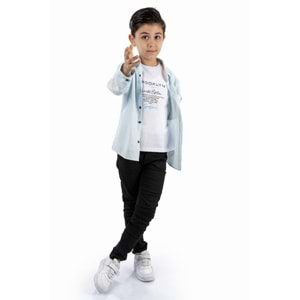 Pantolon , T-Shirt 3Parça Pamuklu Erkek Çocuk Takım SB965